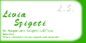 livia szigeti business card